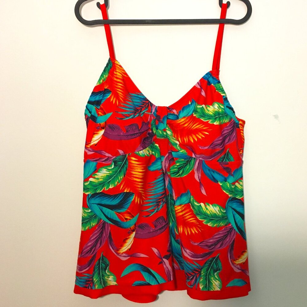 Caribbean Joe Tankini Top Coral Size XL
